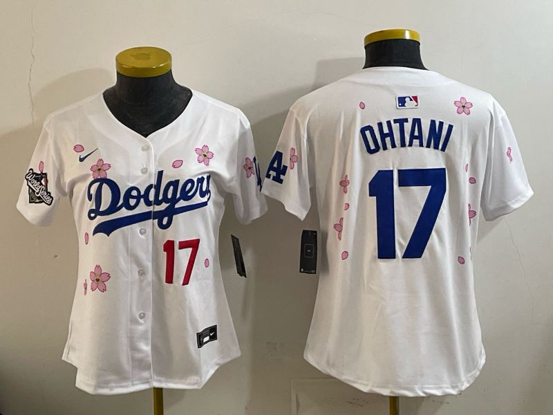 Women Nike 2026 Los Angeles Dodgers #17 Ohtani Sakura Edition Game MLB Jersey 04->women mlb jersey->Women Jersey